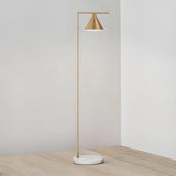 Adjustable Gold Cone Modern Metal LED Floor Lamp Image - 1