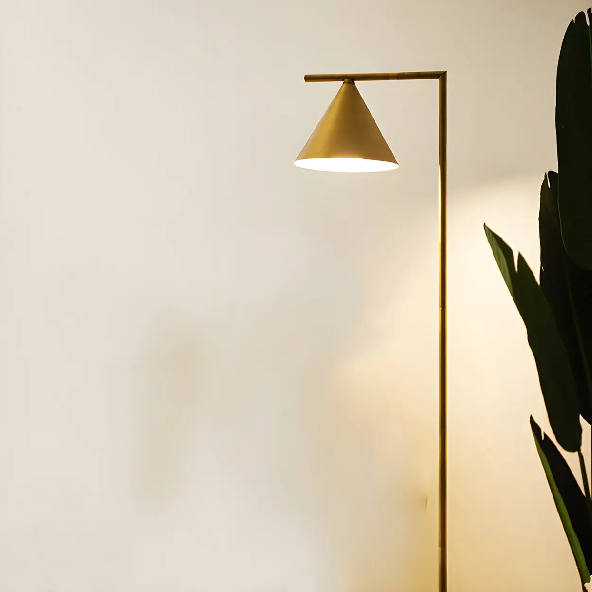 Adjustable Gold Cone Modern Metal LED Floor Lamp Image - 17