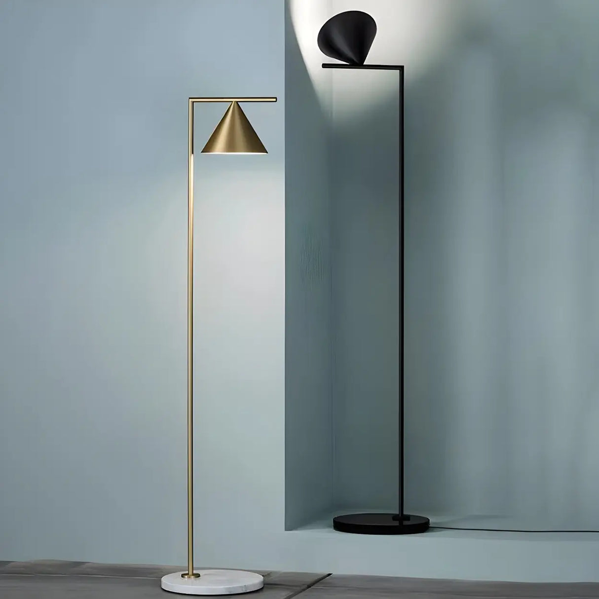 Adjustable Gold Cone Modern Metal LED Floor Lamp Image - 6