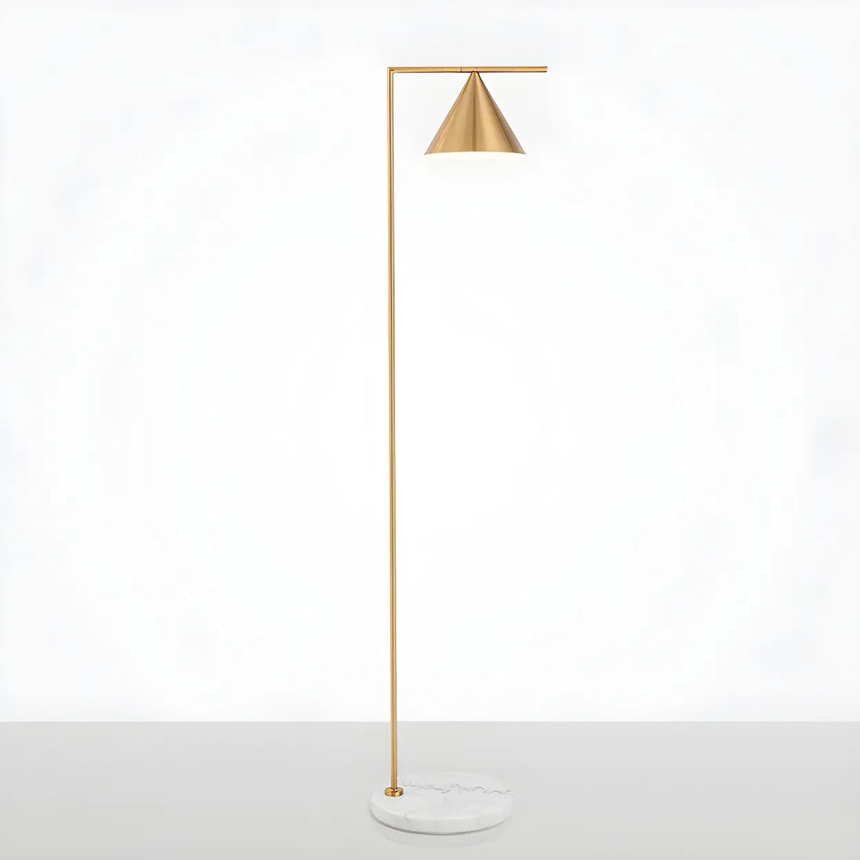 Adjustable Gold Cone Modern Metal LED Floor Lamp Image - 9