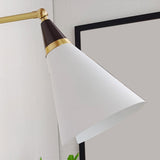 Adjustable Gold Cone Swing Arm LED Wall Sconce Image - 12