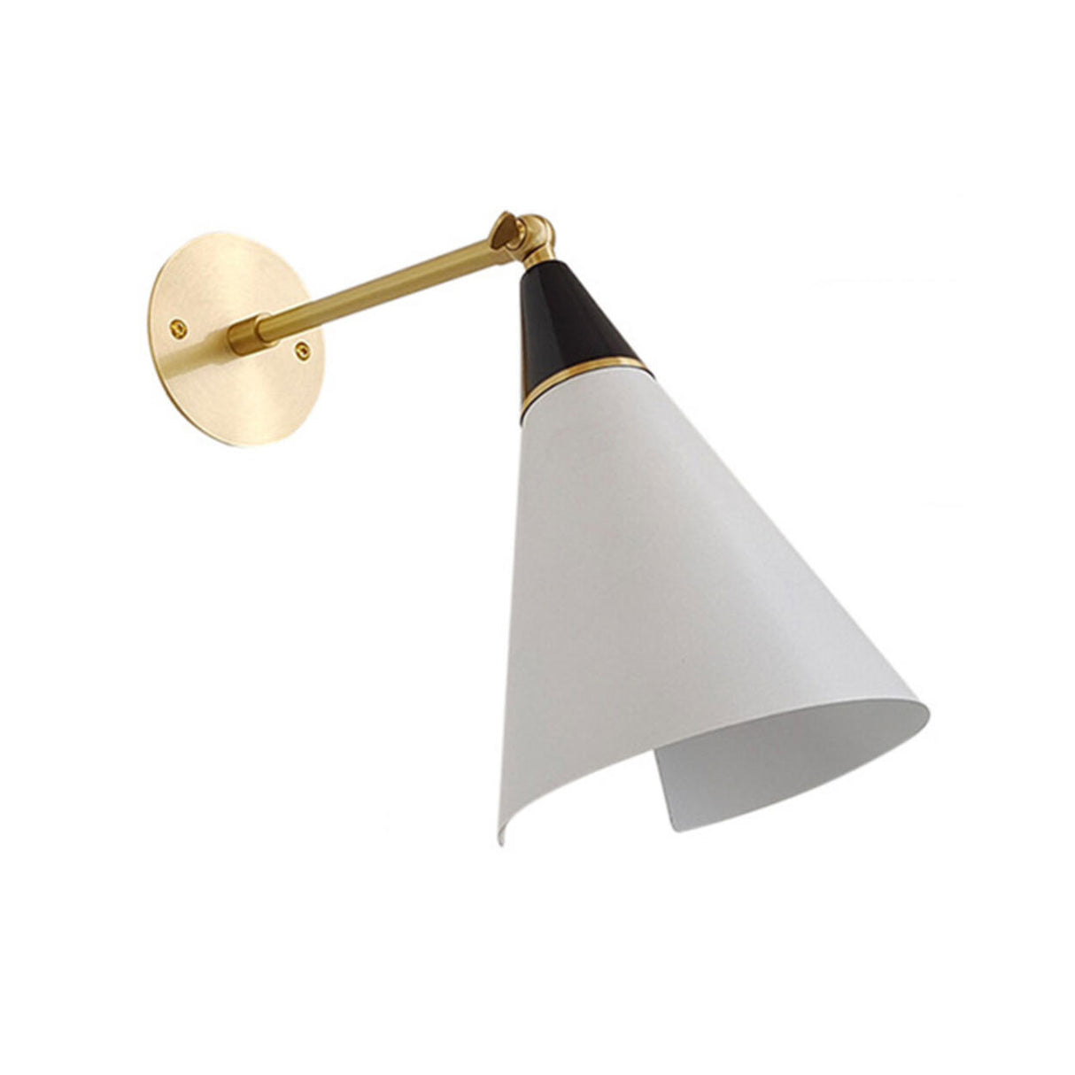 Adjustable Gold Cone Swing Arm LED Wall Sconce Image - 2