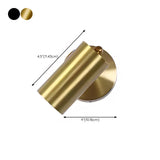 Adjustable Gold Cylinder LED Swing Arm Wall Sconce #size