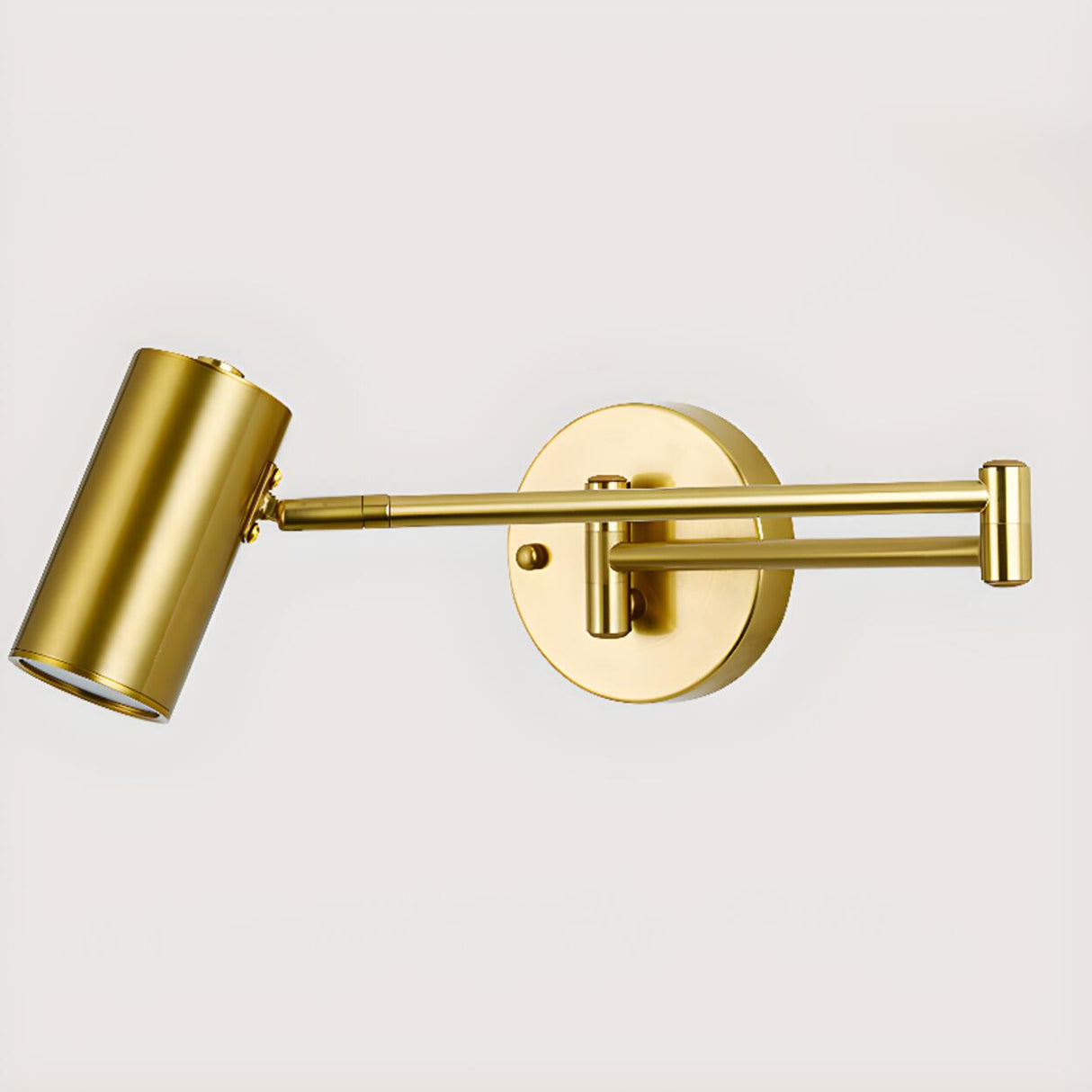 Adjustable Gold Cylinder LED Swing Arm Wall Sconce Image - 7