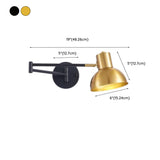 Adjustable Gold Metal LED Swing Arm Wall Light Image - 25