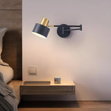 Adjustable Gold Metal LED Swing Arm Wall Light Image - 3