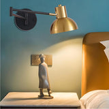 Adjustable Gold Metal LED Swing Arm Wall Light Image - 4