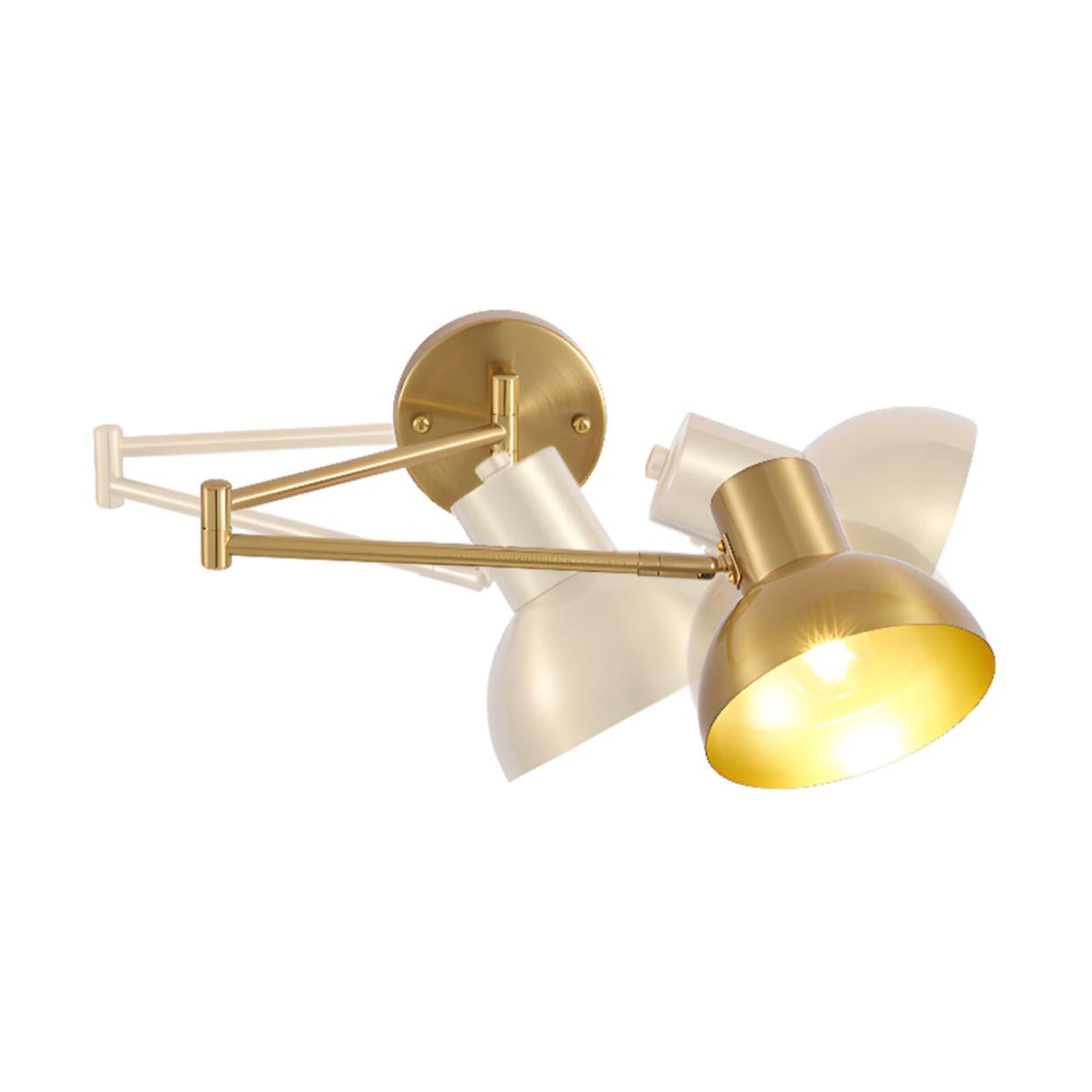 Adjustable Gold Metal LED Swing Arm Wall Light Image - 6