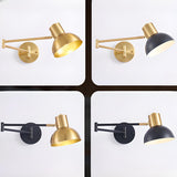 Adjustable Gold Metal LED Swing Arm Wall Light Image - 7