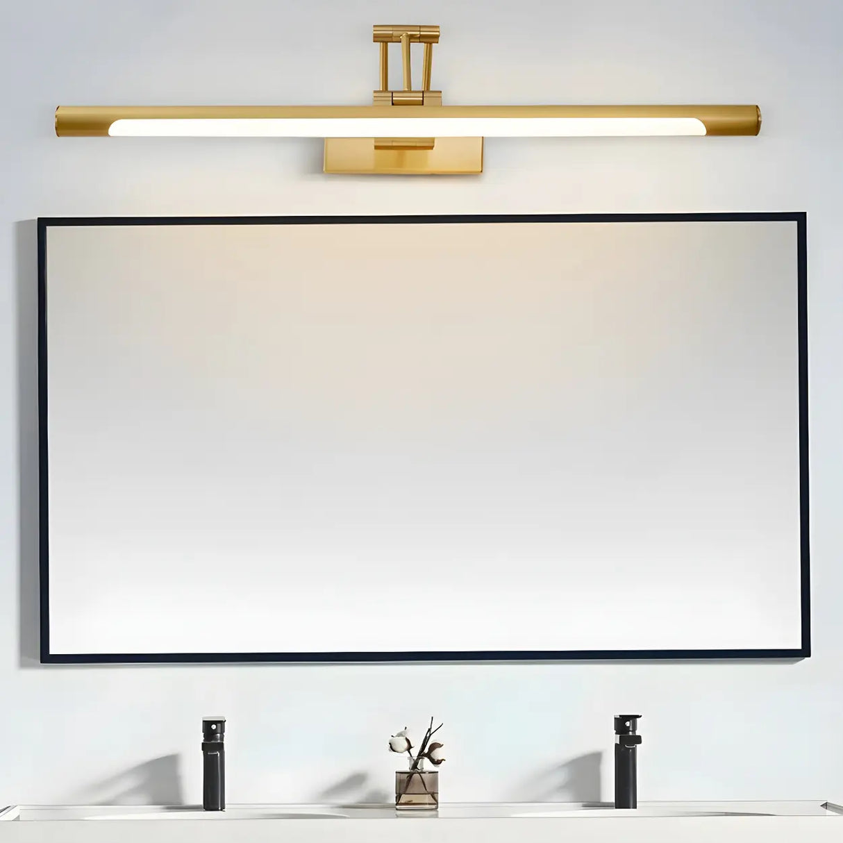 Adjustable Gold Modern Cylinder LED Vanity Light Image - 1