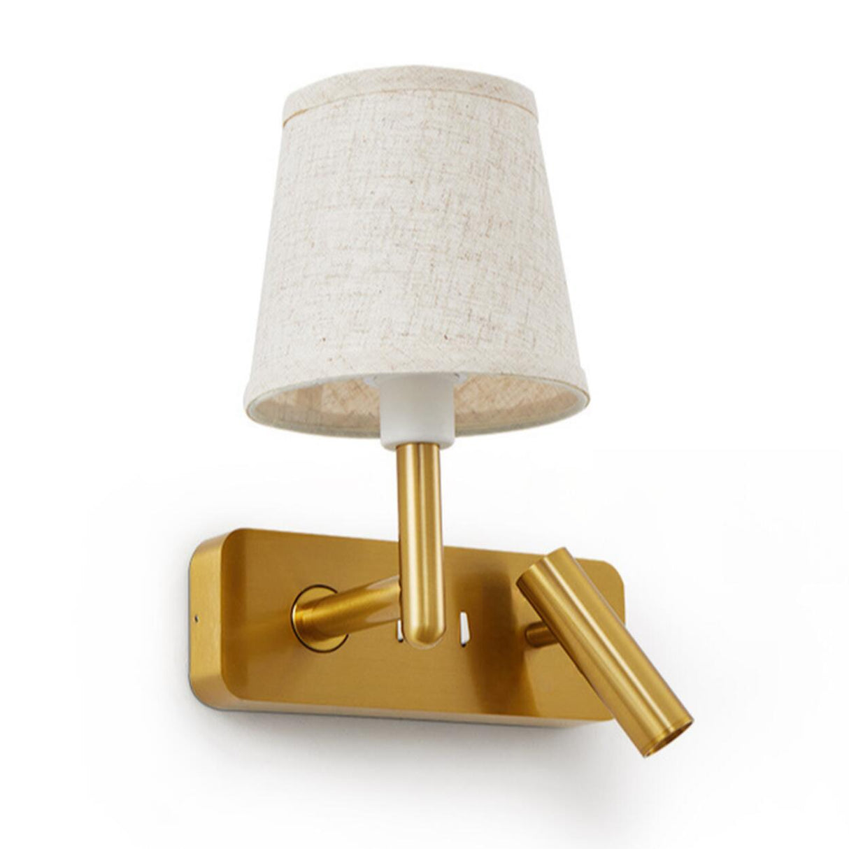 Adjustable Gold Wall Sconce with Fabric Shade Image - 11