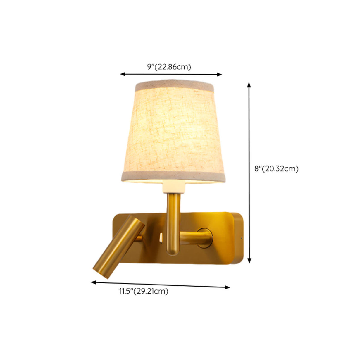 Adjustable Gold Wall Sconce with Fabric Shade Image - 17