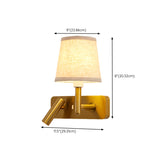 Adjustable Gold Wall Sconce with Fabric Shade Image - 17