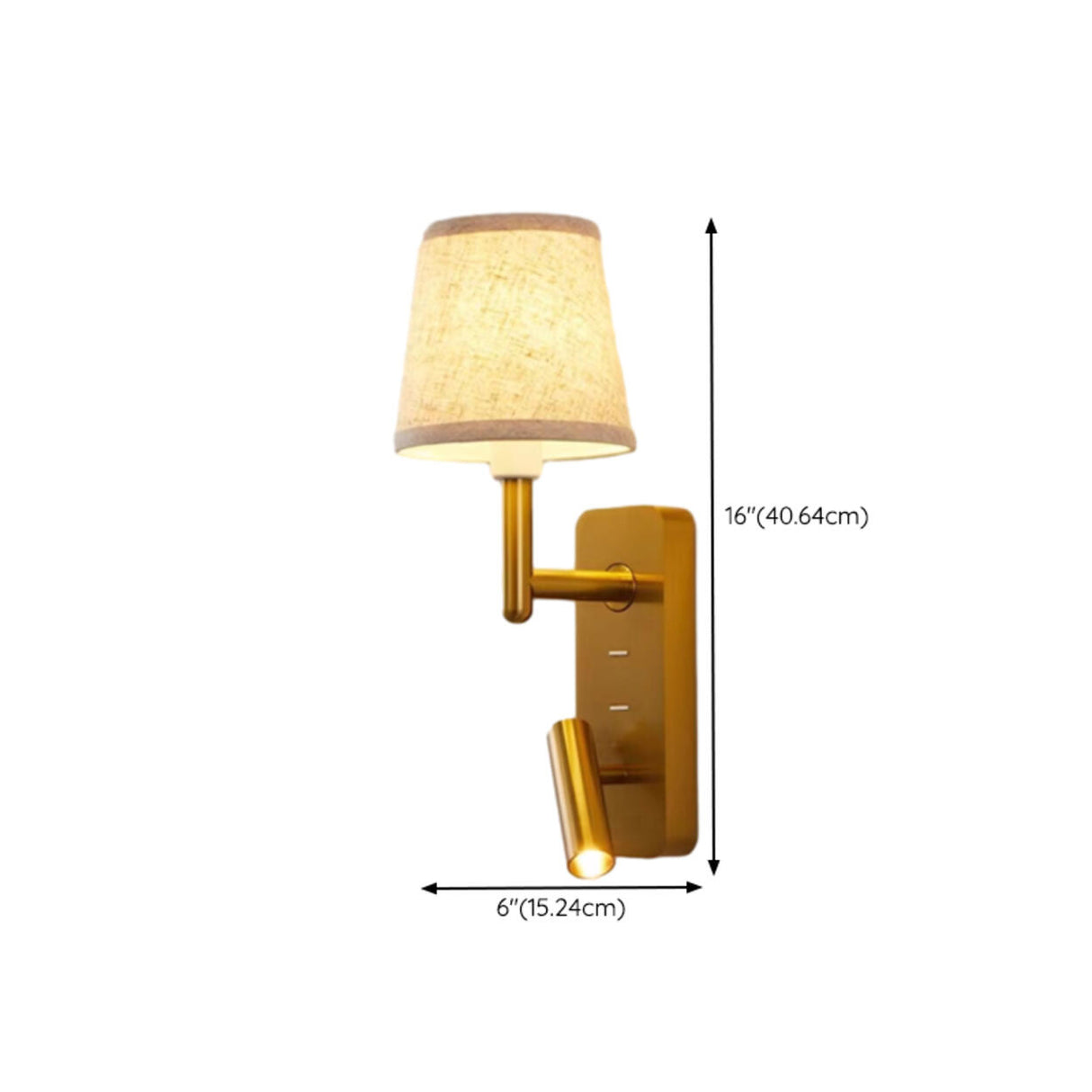 Adjustable Gold Wall Sconce with Fabric Shade Image - 18