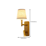 Adjustable Gold Wall Sconce with Fabric Shade Image - 18