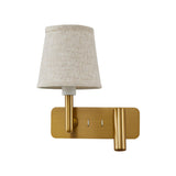 Adjustable Gold Wall Sconce with Fabric Shade Image - 6