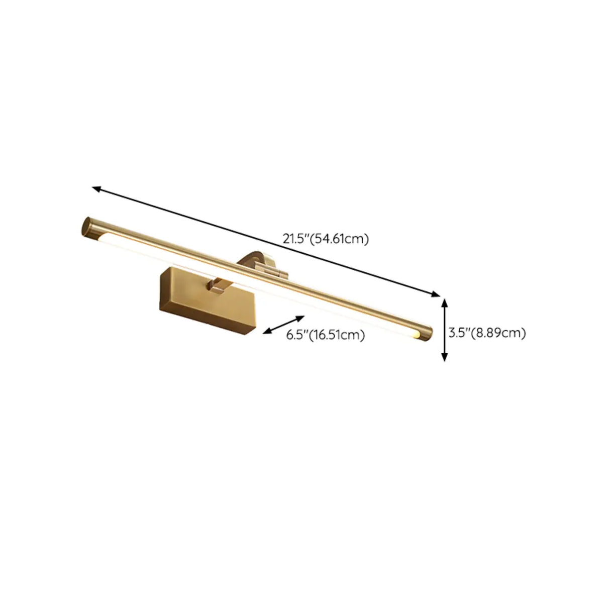 Adjustable Golden Linear Bathroom Vanity Mirror Light Image - 12