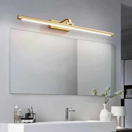 Adjustable Golden Linear Bathroom Vanity Mirror Light Image - 2