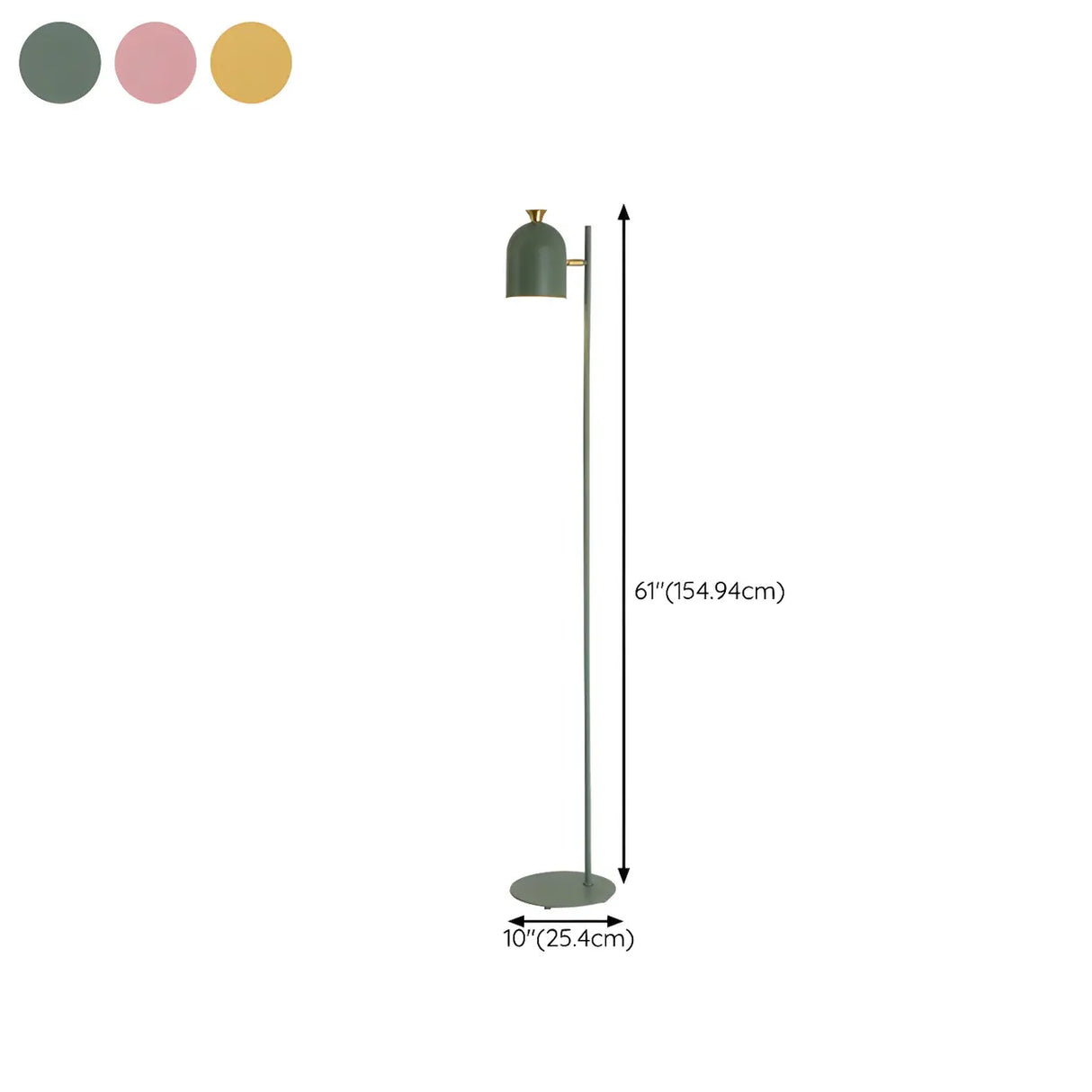 Adjustable Green Cylinder Bedside Minimalist Floor Lamp 