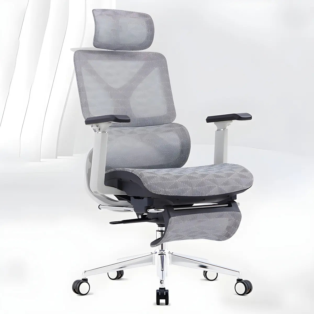 Adjustable Grey Modern Ergonomic Mesh Office Chair Image - 1