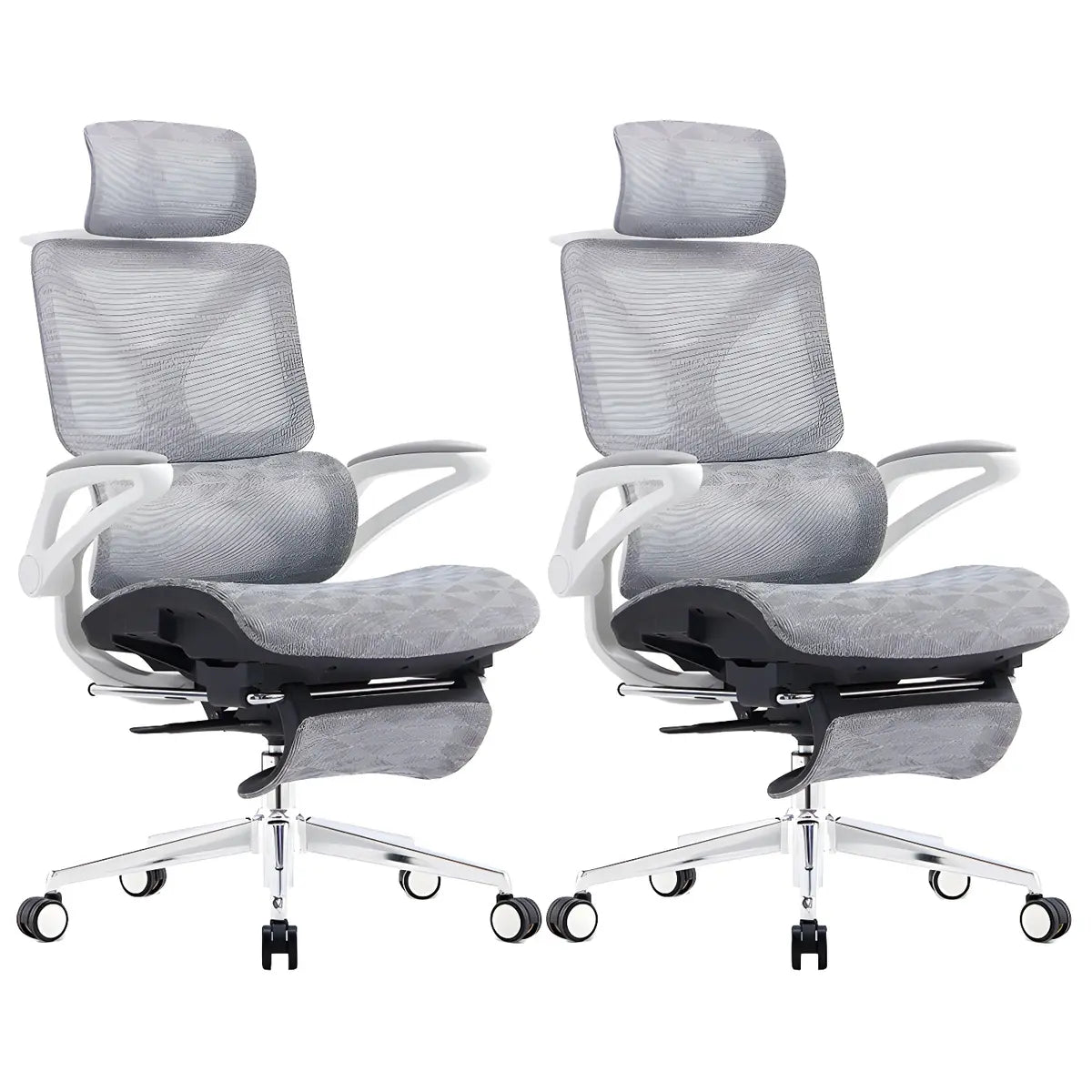 Adjustable Grey Modern Ergonomic Mesh Office Chair Image - 11