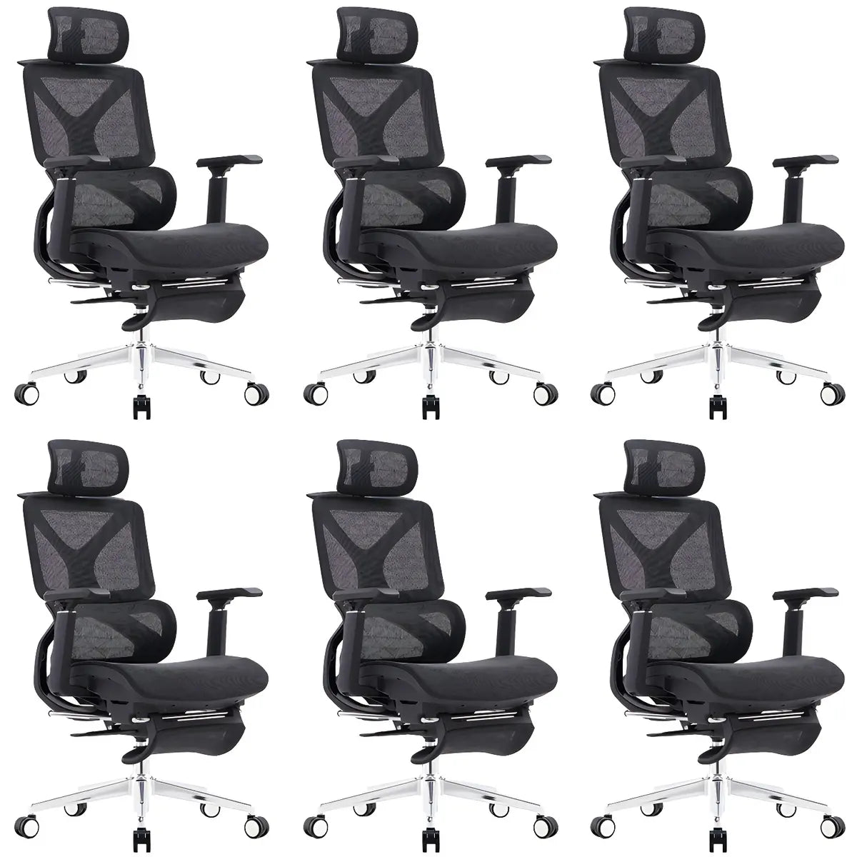 Adjustable Grey Modern Ergonomic Mesh Office Chair Image - 26