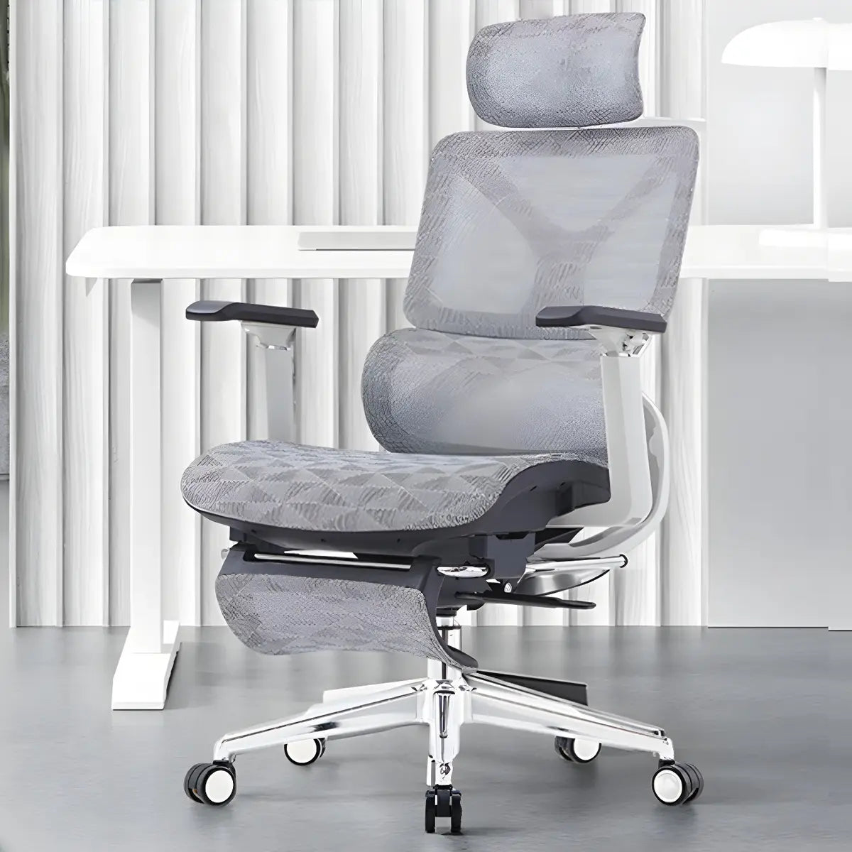 Adjustable Grey Modern Ergonomic Mesh Office Chair Image - 3