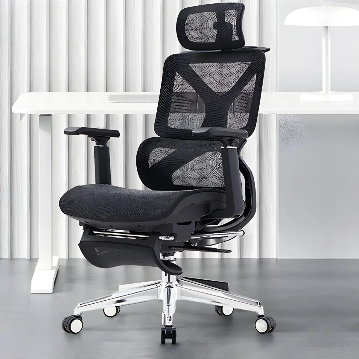 Adjustable Grey Modern Ergonomic Mesh Office Chair Image - 4