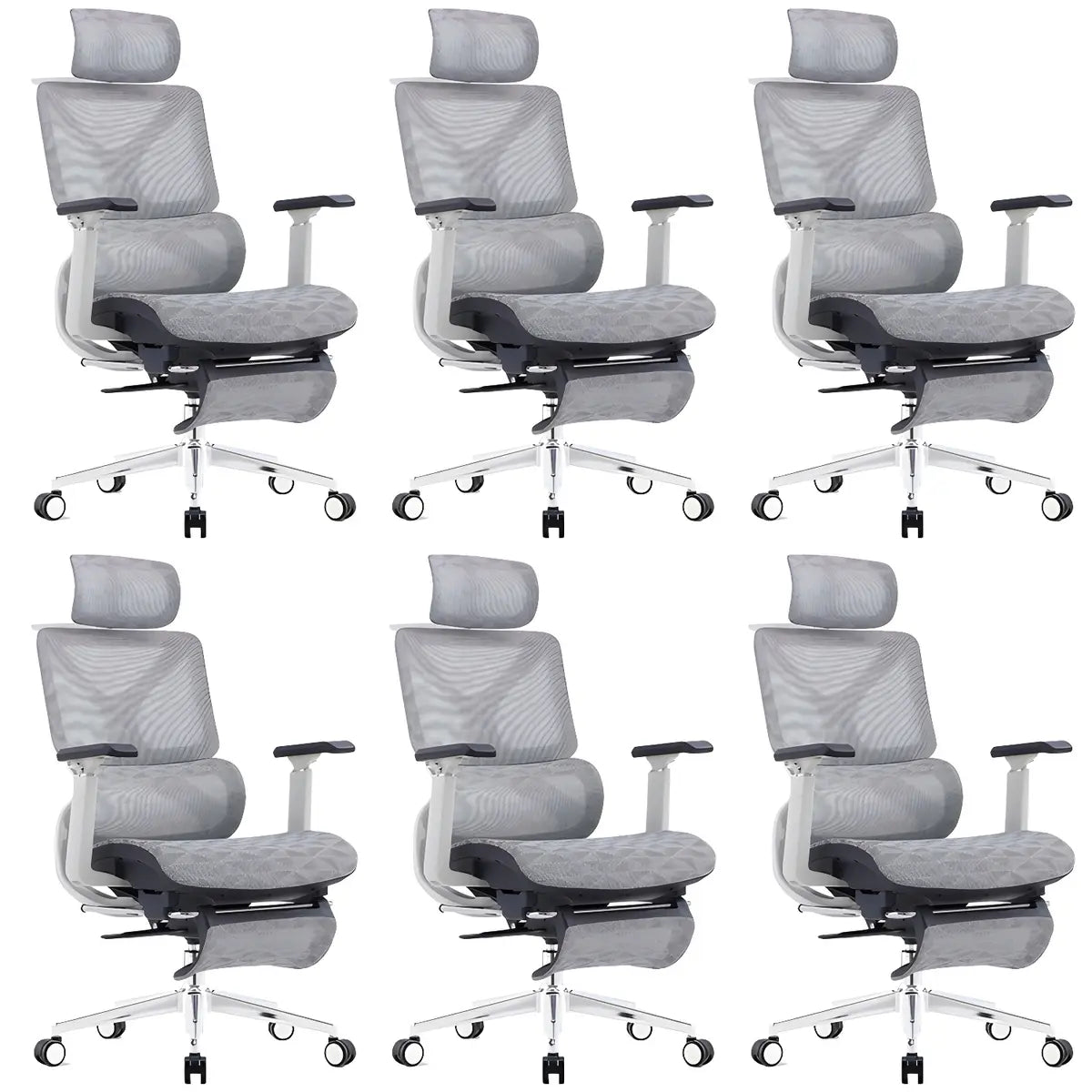 Adjustable Grey Modern Ergonomic Mesh Office Chair Image - 6