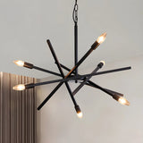 Adjustable Hanging Length Black Metal Sputnik Chandelier Image - 11