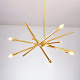 Adjustable Hanging Length Black Metal Sputnik Chandelier Image - 3