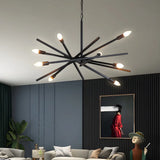 Adjustable Hanging Length Black Metal Sputnik Chandelier Image - 4