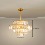 Adjustable Hanging Length Crystal Tiered Round Chandelier Image - 20