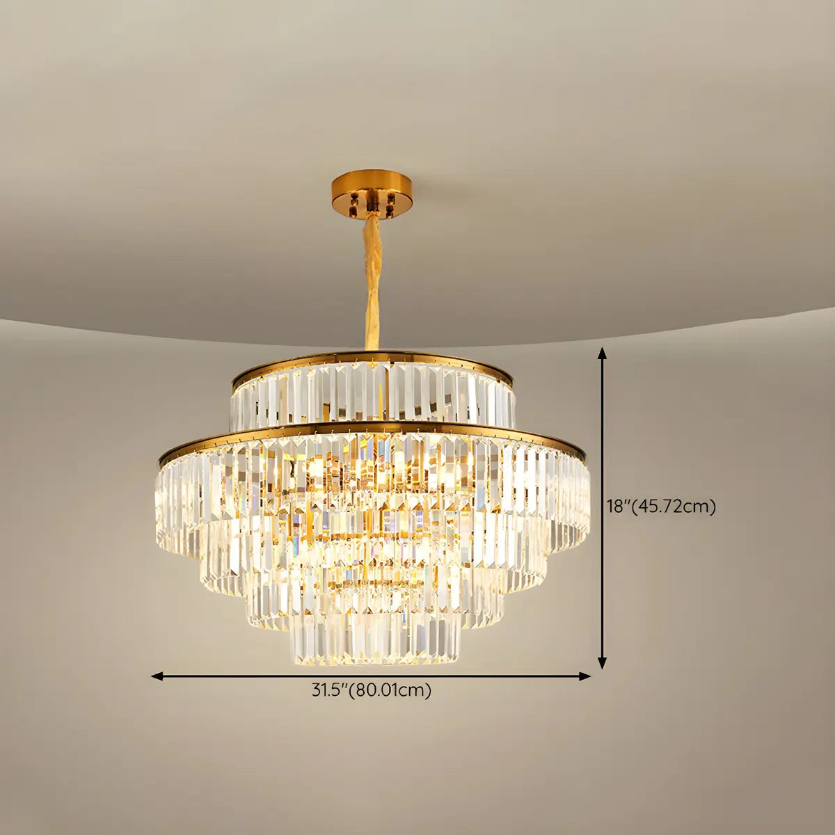 Adjustable Hanging Length Crystal Tiered Round Chandelier Image - 21