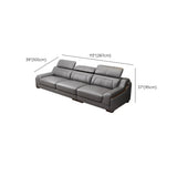 Adjustable Headrest Gray Faux Leather Corner Sectional #size