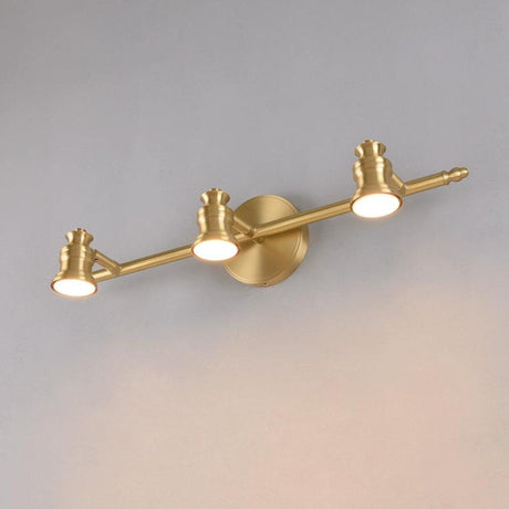 Adjustable Heads Straight Gold Brass Vanity Light Image - 1