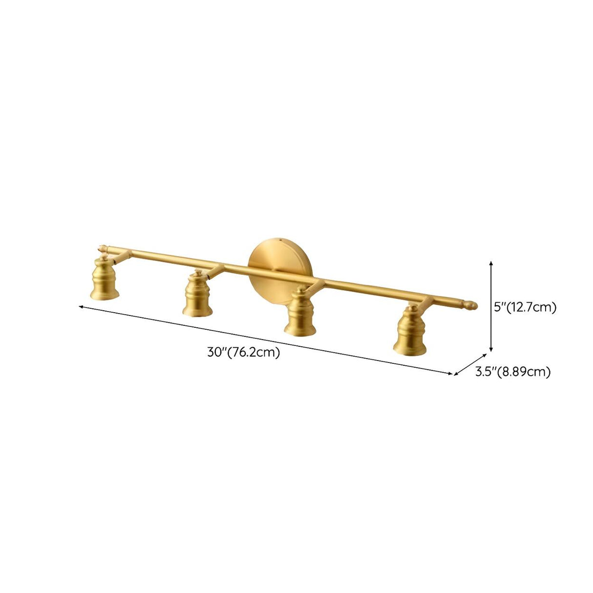 Adjustable Heads Straight Gold Brass Vanity Light Image - 16