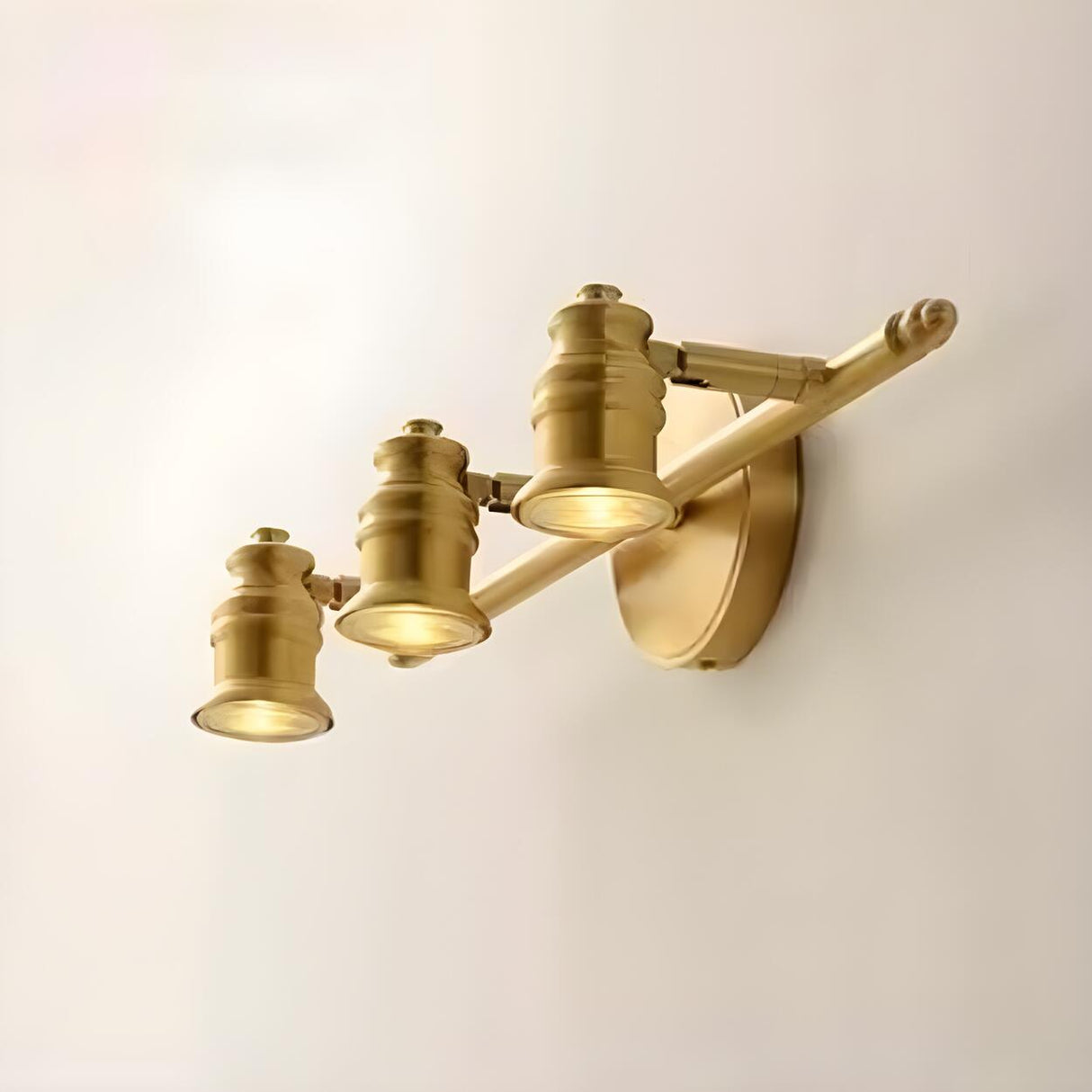 Adjustable Heads Straight Gold Brass Vanity Light Image - 3