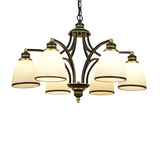 Adjustable Height 8-Light Black Gold Chandelier Image - 12