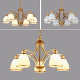 Adjustable Height 8-Light Black Gold Chandelier Image - 17