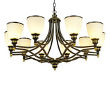 Adjustable Height 8-Light Black Gold Chandelier Image - 18