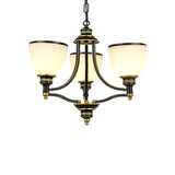 Adjustable Height 8-Light Black Gold Chandelier Image - 2