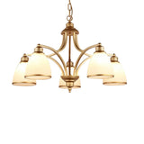 Adjustable Height 8-Light Black Gold Chandelier Image - 23