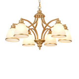 Adjustable Height 8-Light Black Gold Chandelier Image - 25