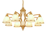 Adjustable Height 8-Light Black Gold Chandelier Image - 26