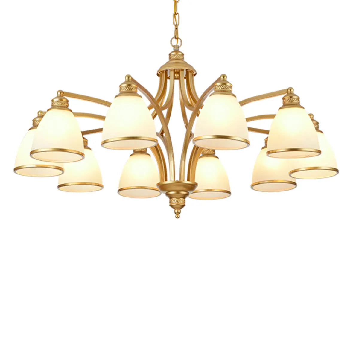 Adjustable Height 8-Light Black Gold Chandelier Image - 27