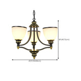 Adjustable Height 8-Light Black Gold Chandelier #size