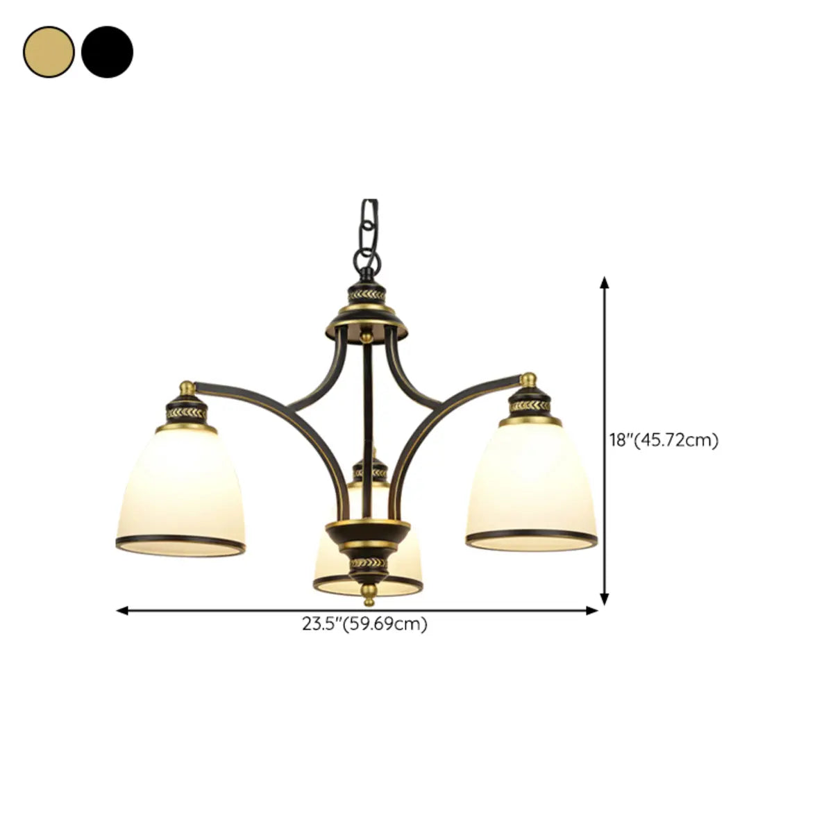 Adjustable Height 8-Light Black Gold Chandelier Image - 29