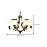 Adjustable Height 8-Light Black Gold Chandelier Image - 32