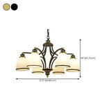 Adjustable Height 8-Light Black Gold Chandelier Image - 33